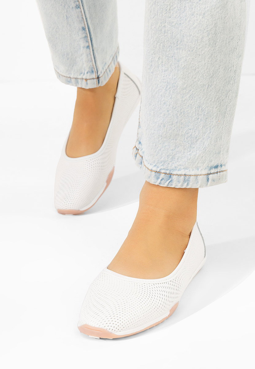 Balerini dama piele Sindia albi