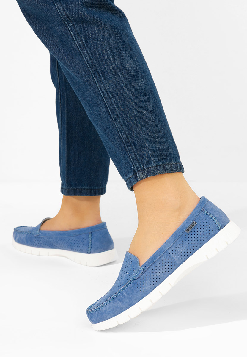 Mocasini dama piele Irsaia albastri