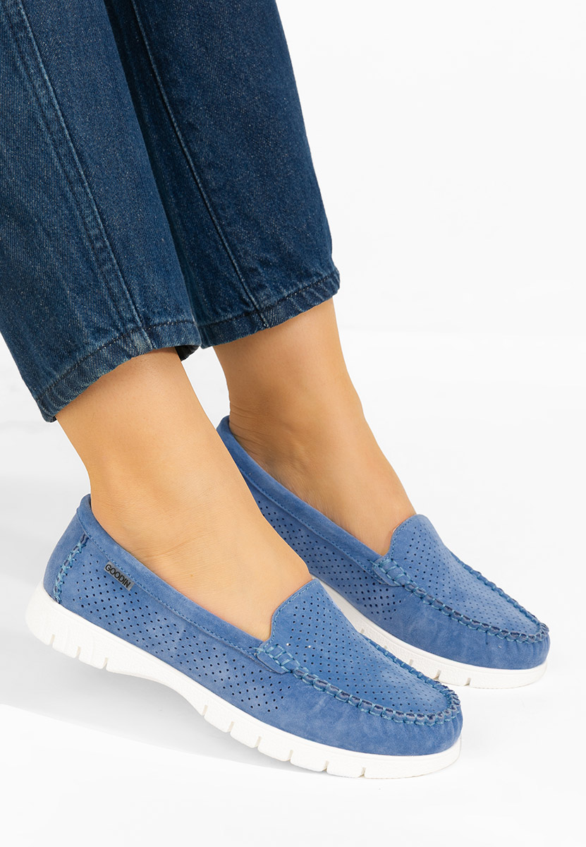 Mocasini dama piele Irsaia albastri