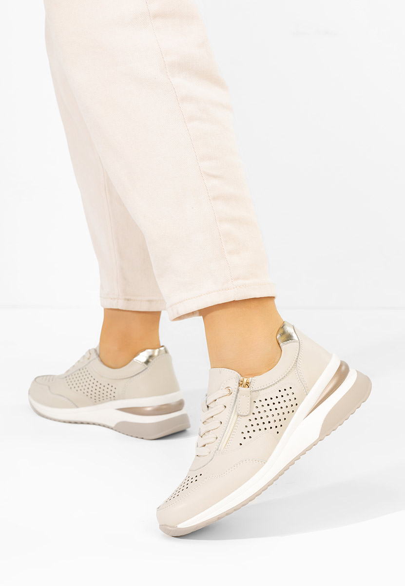 Sneakers dama piele Abrienda bej