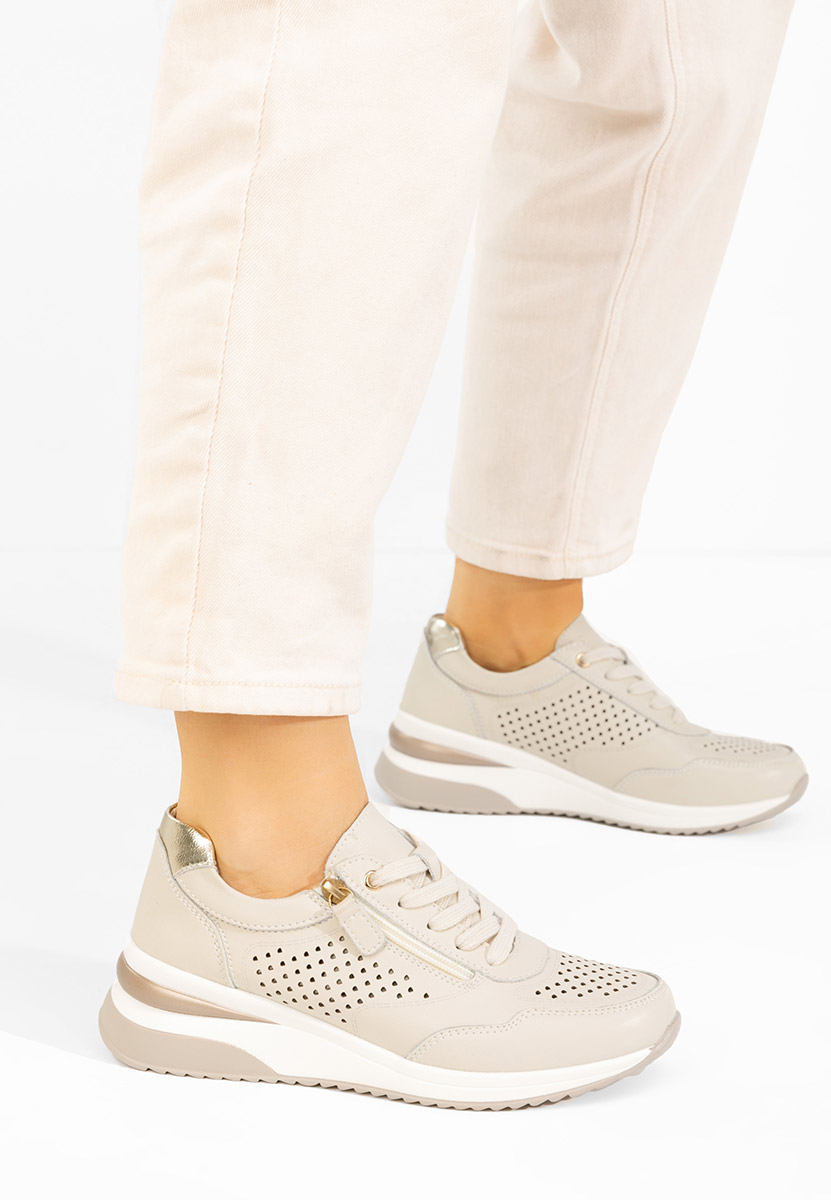 Sneakers dama piele Abrienda bej