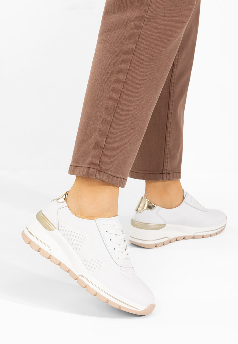 Sneakers dama piele Thanh albi