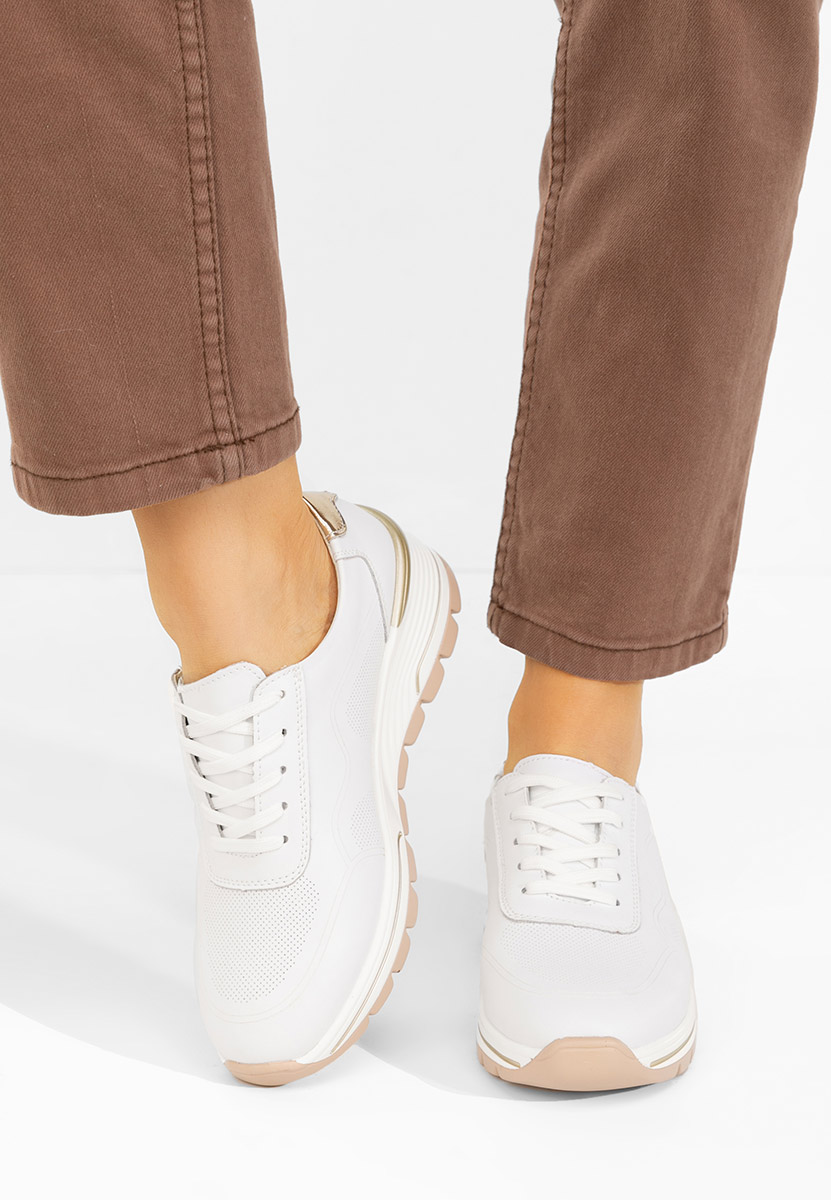 Sneakers dama piele Thanh albi