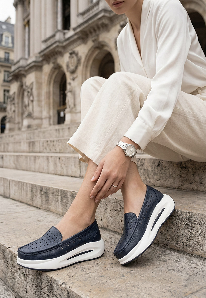 Mocasini cu platforma Laurea navy