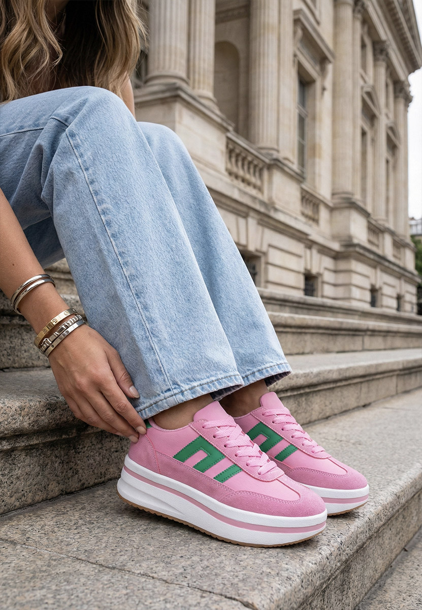 Sneakers cu platformă Jesie fucsia