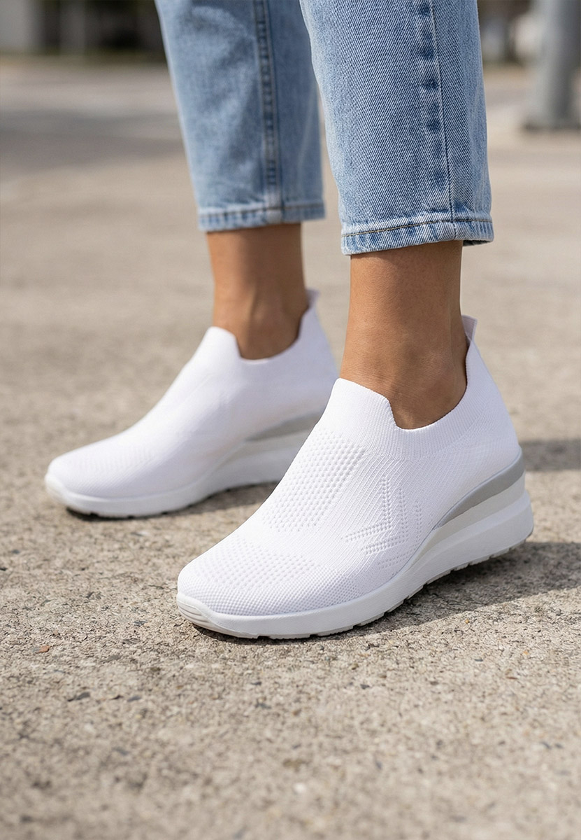 Sneakers cu platforma albi Boka