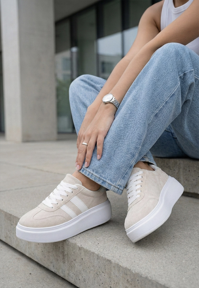 Sneakers cu platformă Semana bej