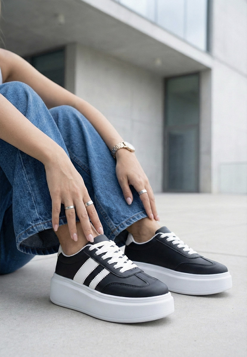 Sneakers cu platformă Semana negri
