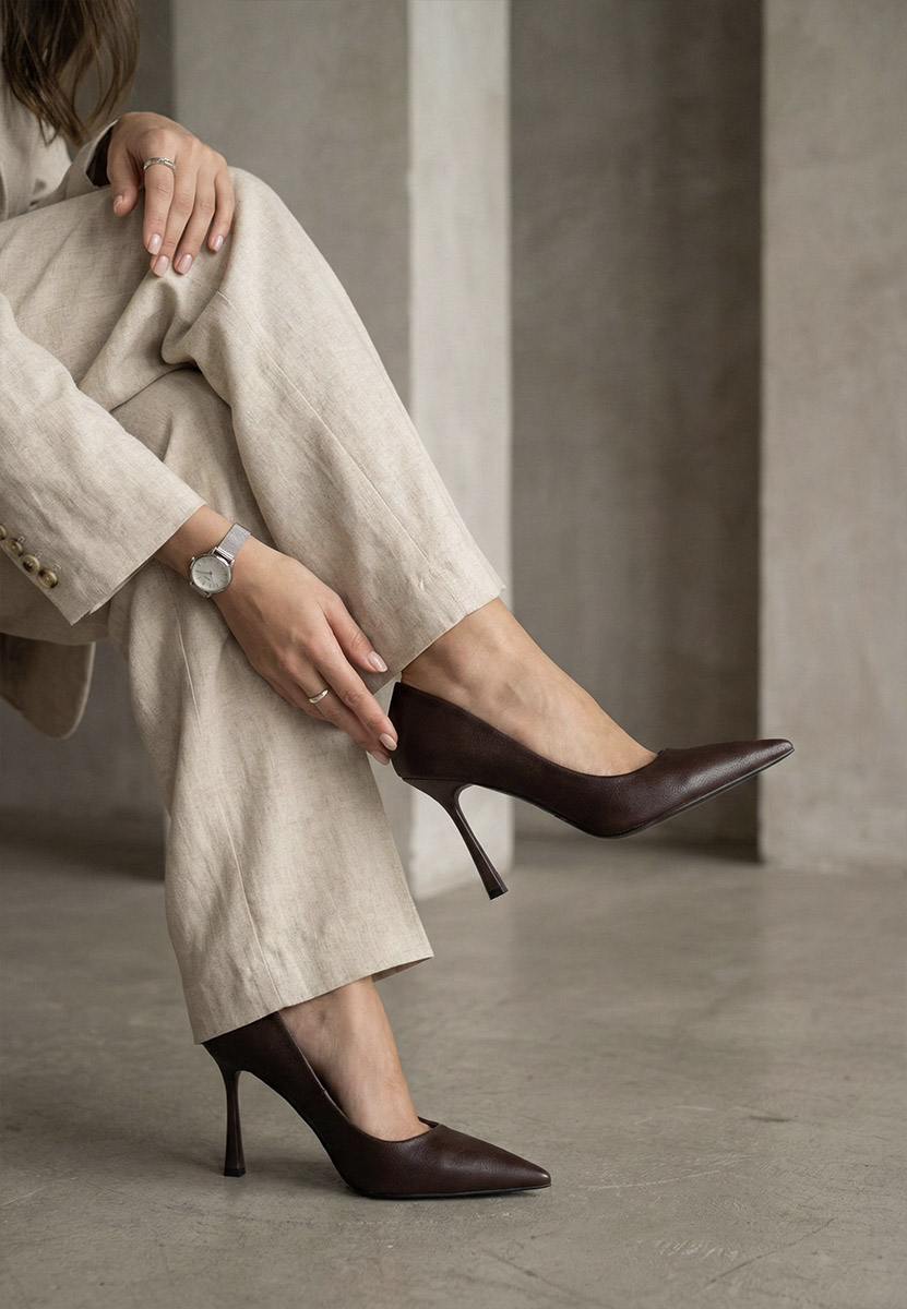 Pantofi stiletto Isabele maro