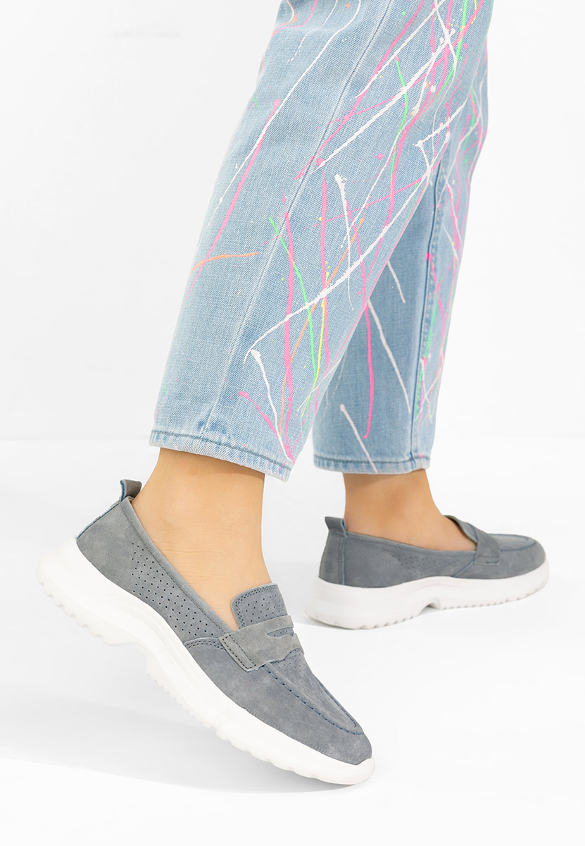 Mocasini dama piele Raluka gri