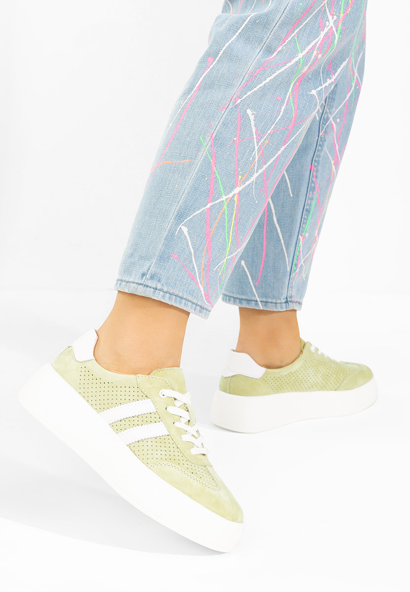 Sneakers dama piele Jiustina verzi