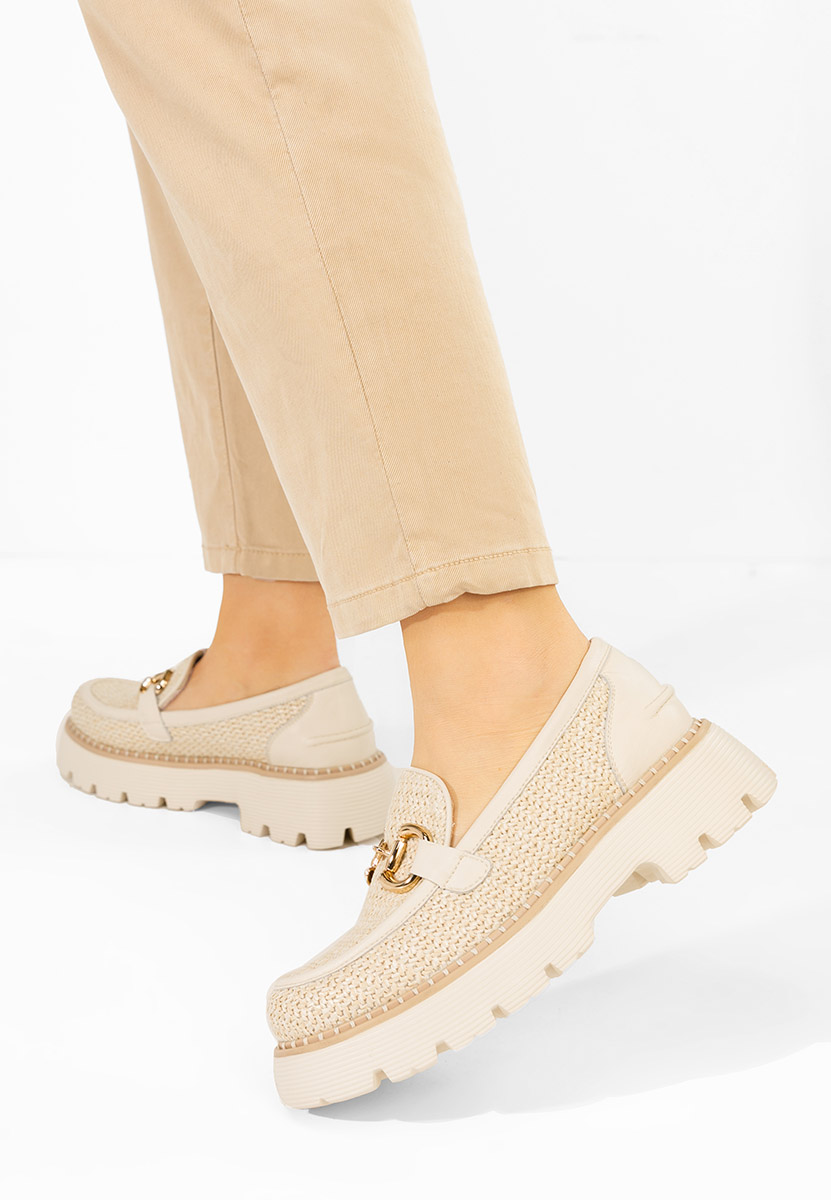 Mocasini dama piele Yolandia bej