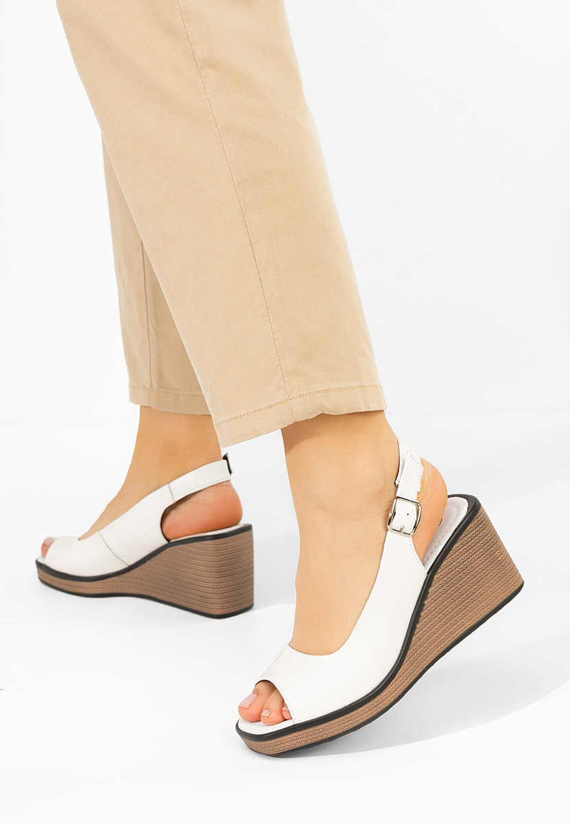 Sandale cu platforma piele Samiria albe