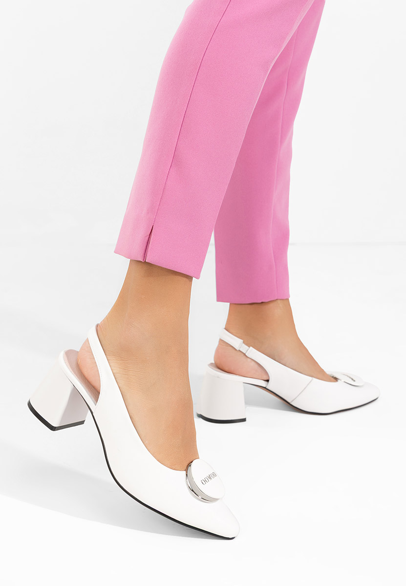 Pantofi slingback Ekathrine V2 albi