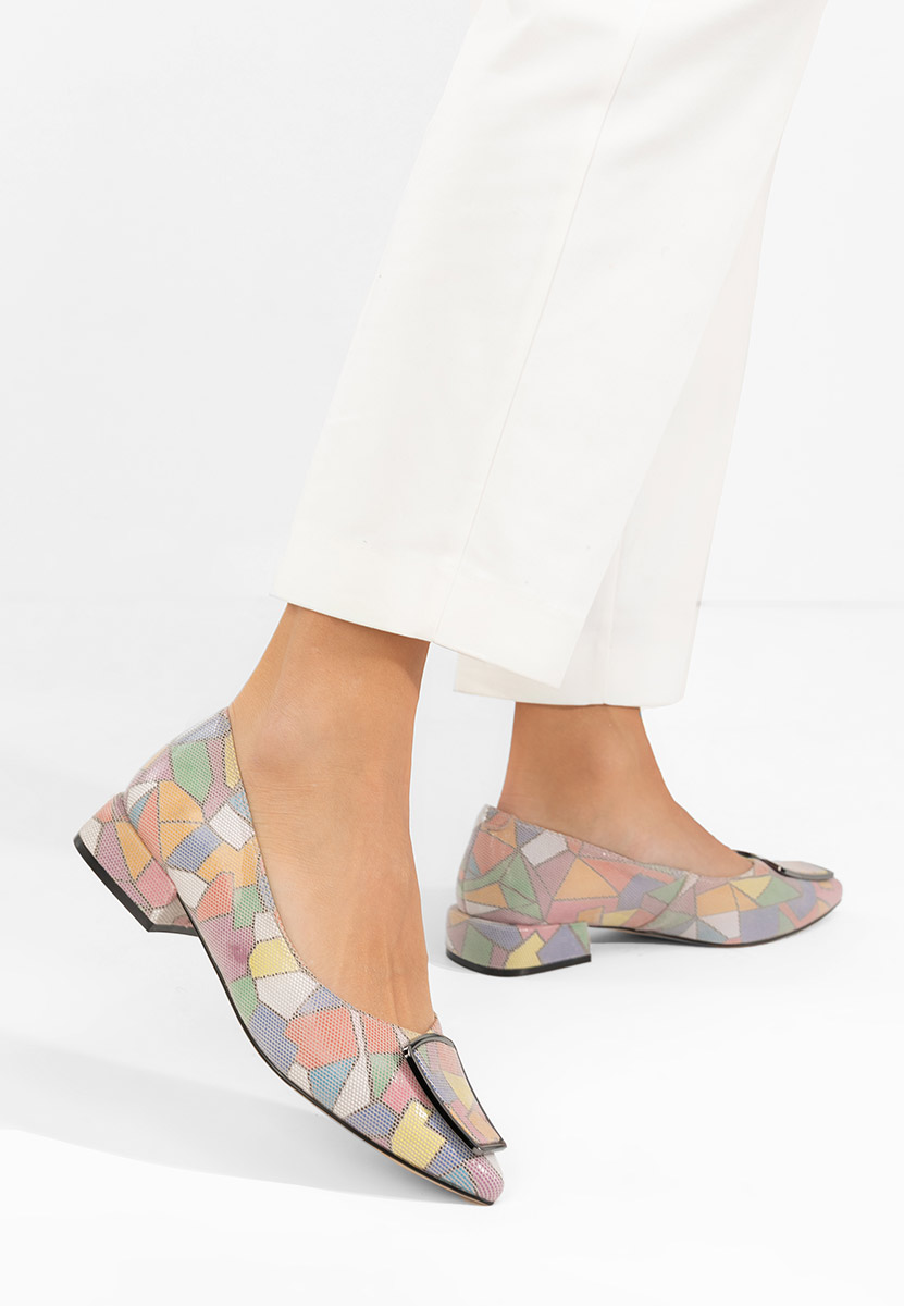 Pantofi cu toc mic Darila multicolori