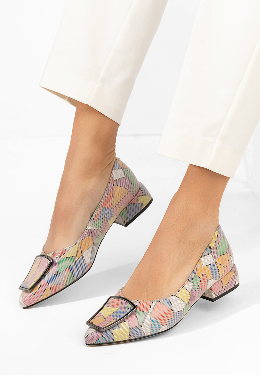 Pantofi cu toc mic Darila multicolori