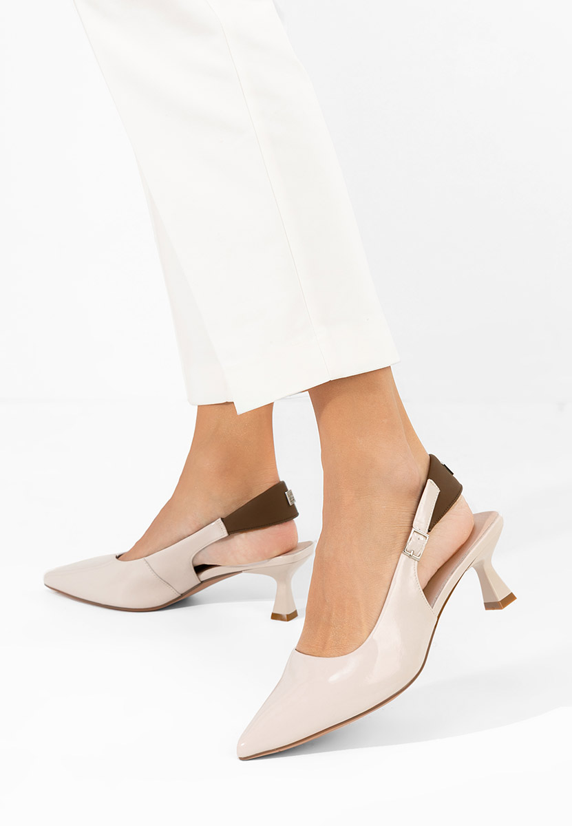 Pantofi slingback Liviana bej