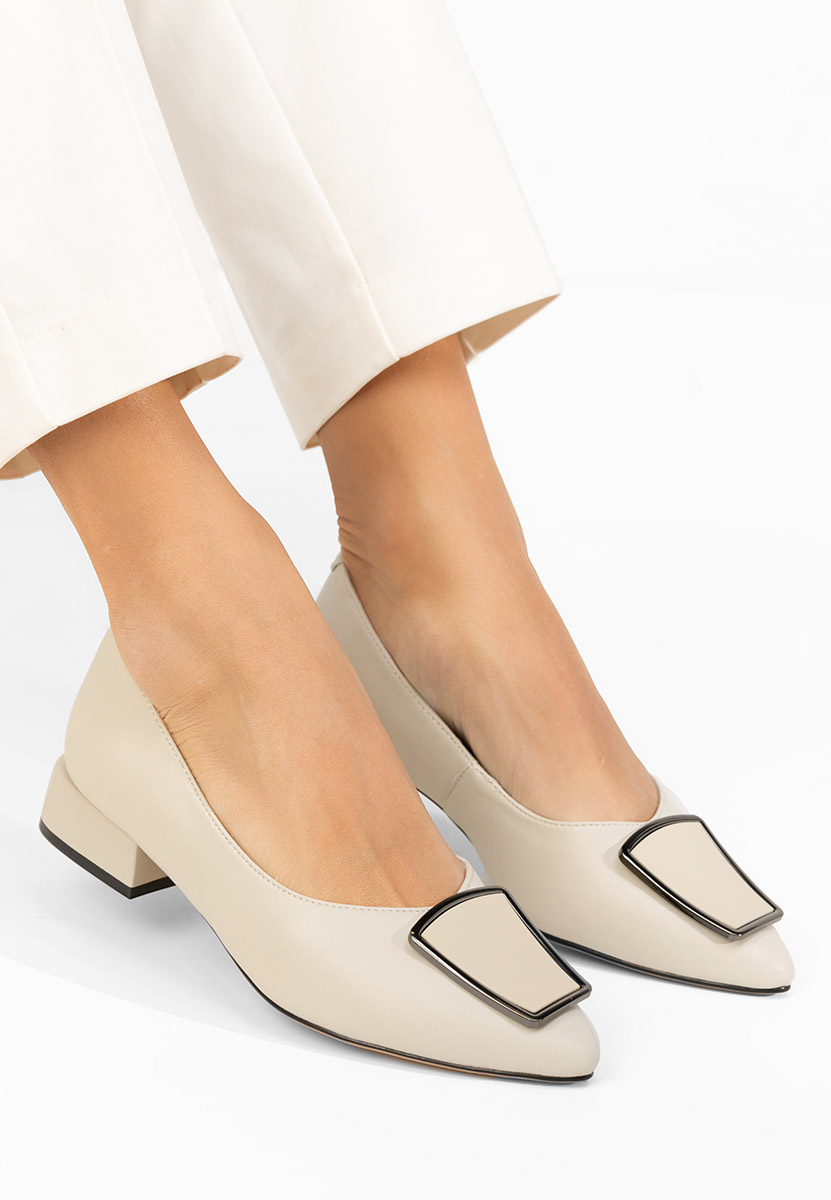 Pantofi cu toc mic Darila bej