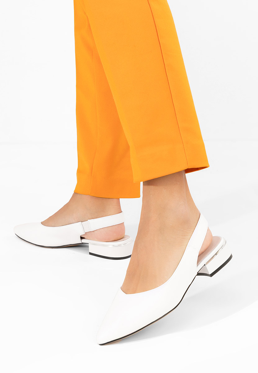 Pantofi slingback Melizia albi