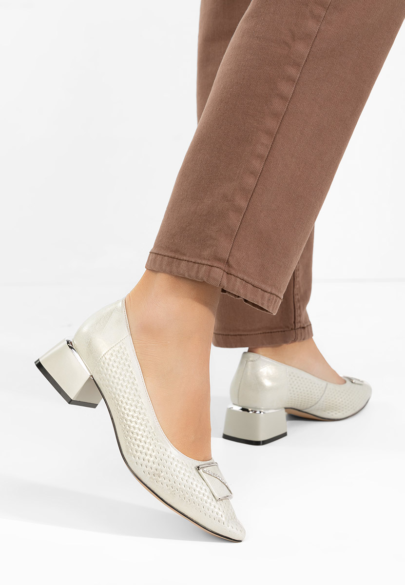 Pantofi cu toc gros Jennie gri