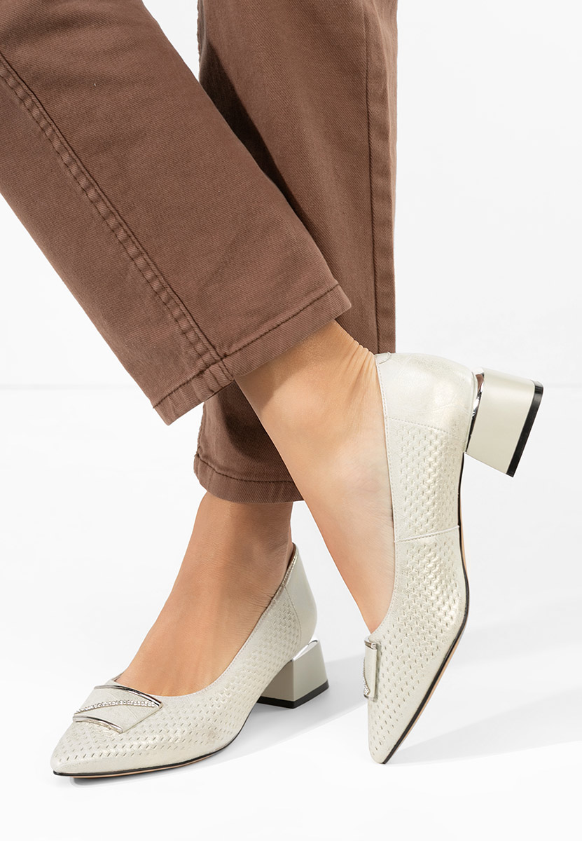 Pantofi cu toc gros Jennie gri