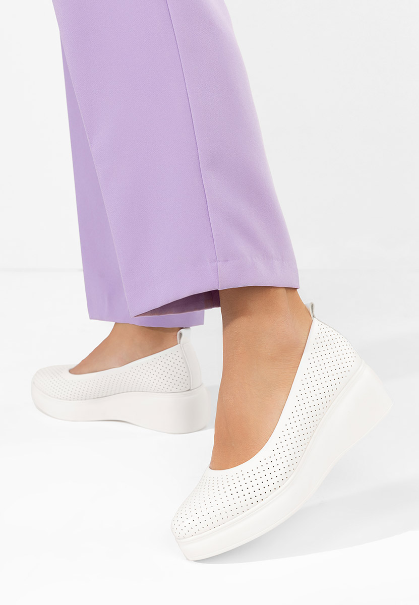 Pantofi cu platformă Danetia albi