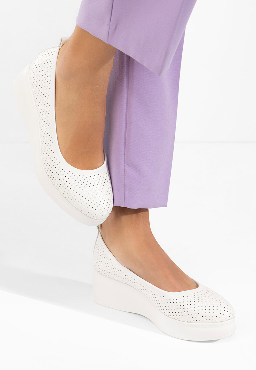 Pantofi cu platformă Danetia albi