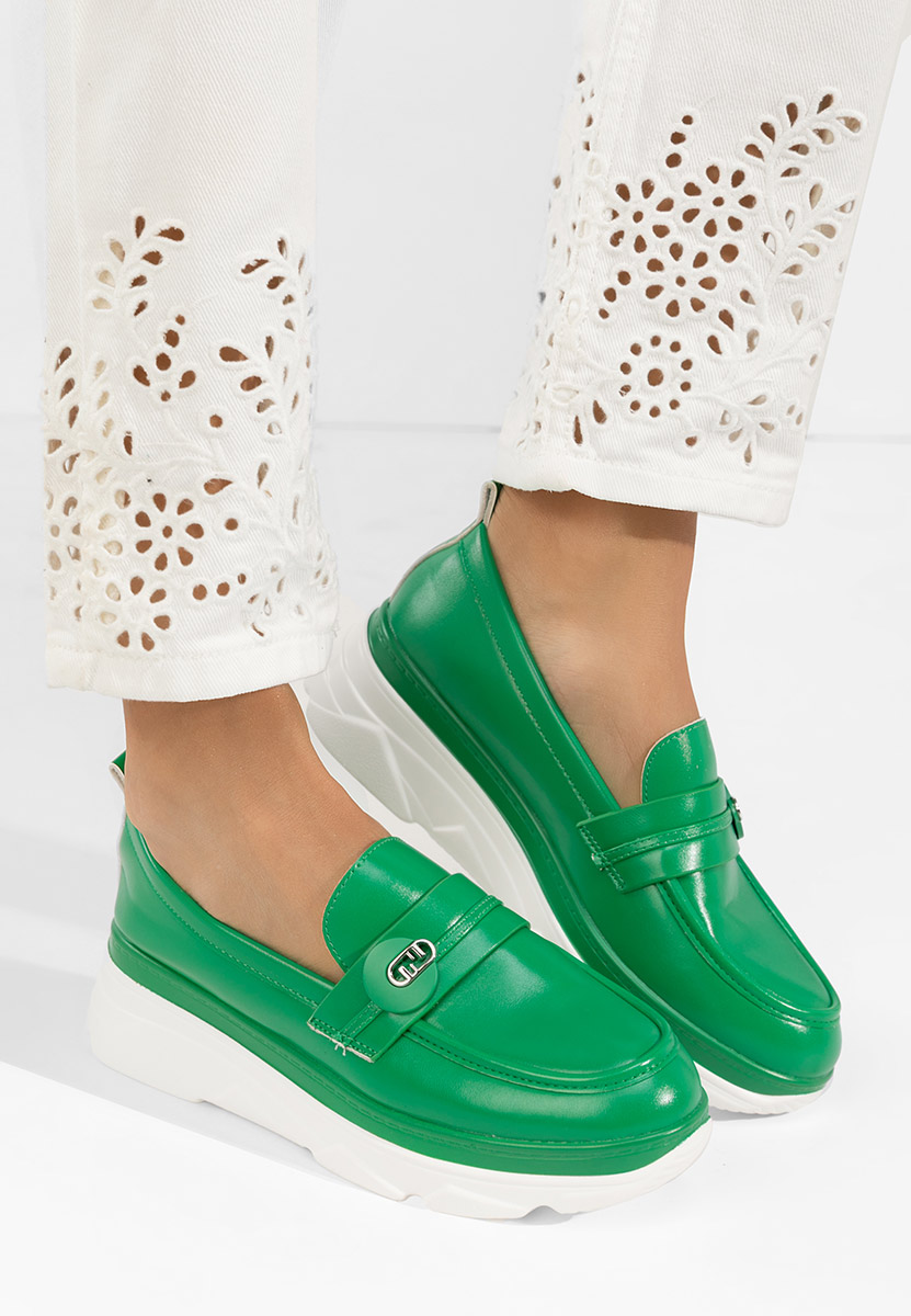 Mocasini dama cu platforma Anhelica verzi