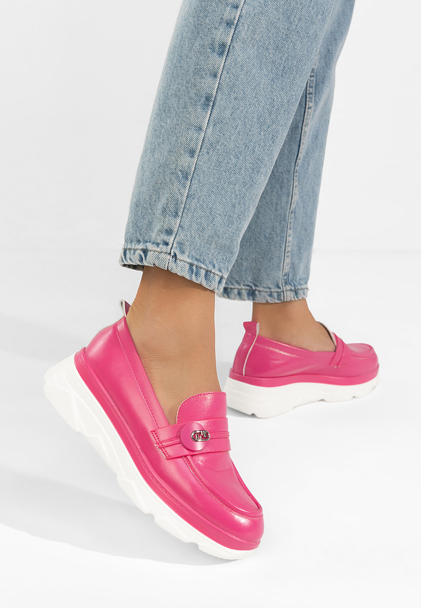 Mocasini dama cu platforma Anhelica fucsia