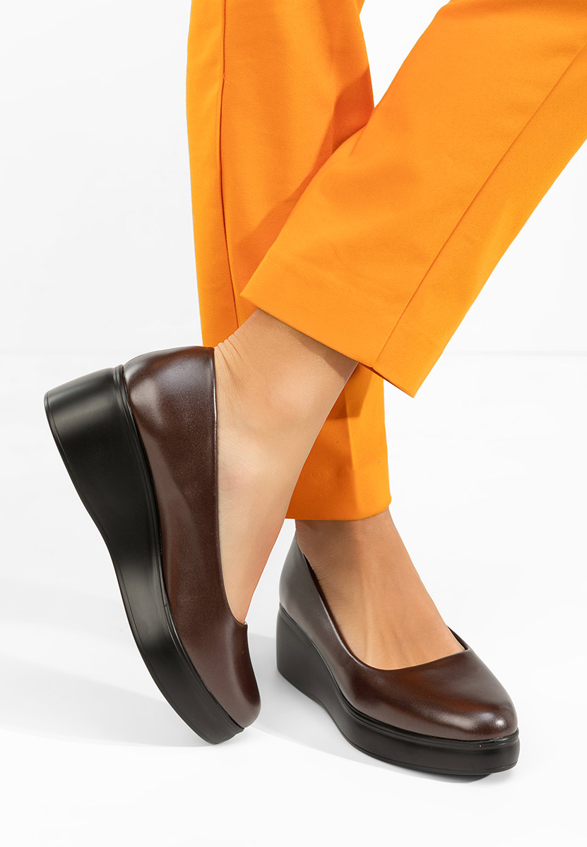 Pantofi casual cu platformă Milanca grena