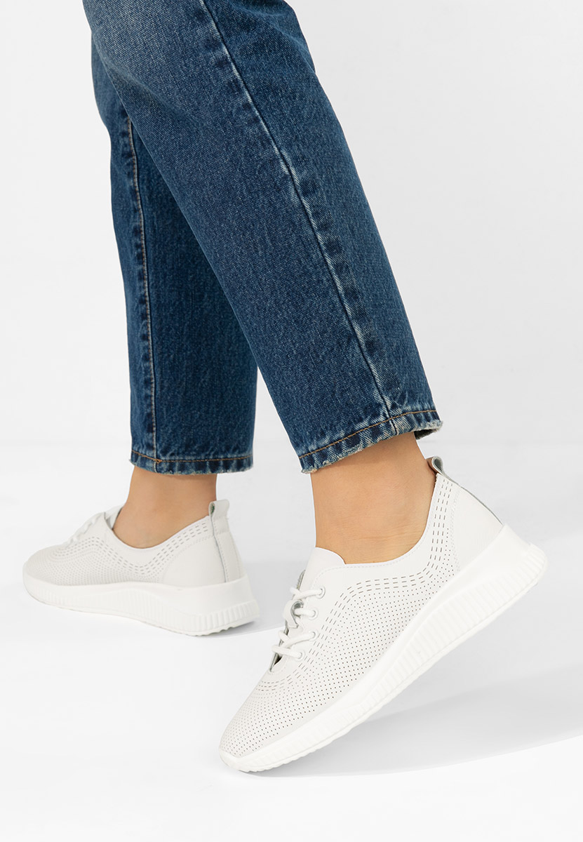 Pantofi casual dama piele Lafora albi