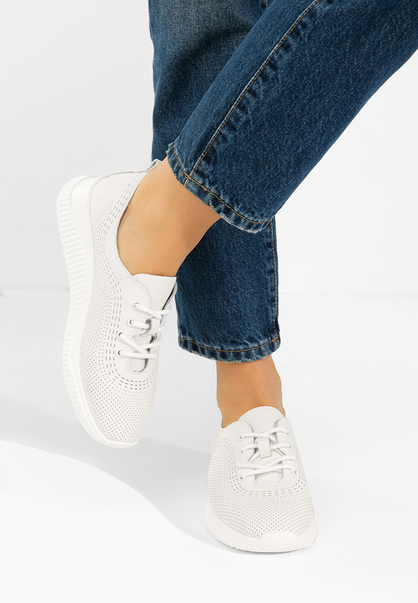 Pantofi casual dama piele Lafora albi
