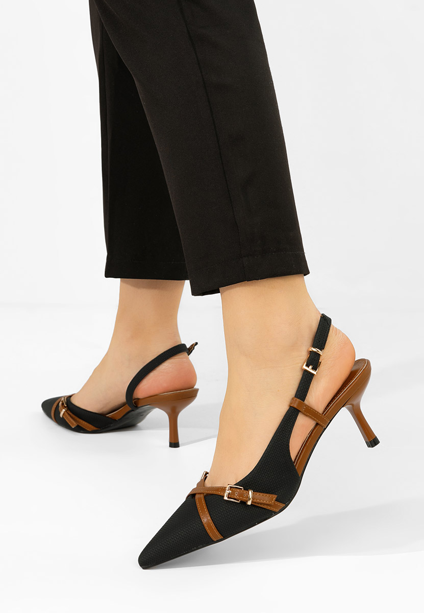 Pantofi slingback Ofeliana negri