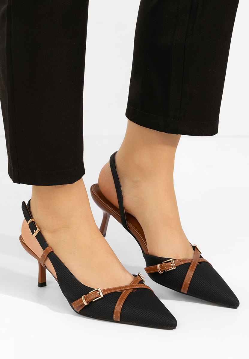Pantofi slingback Ofeliana negri