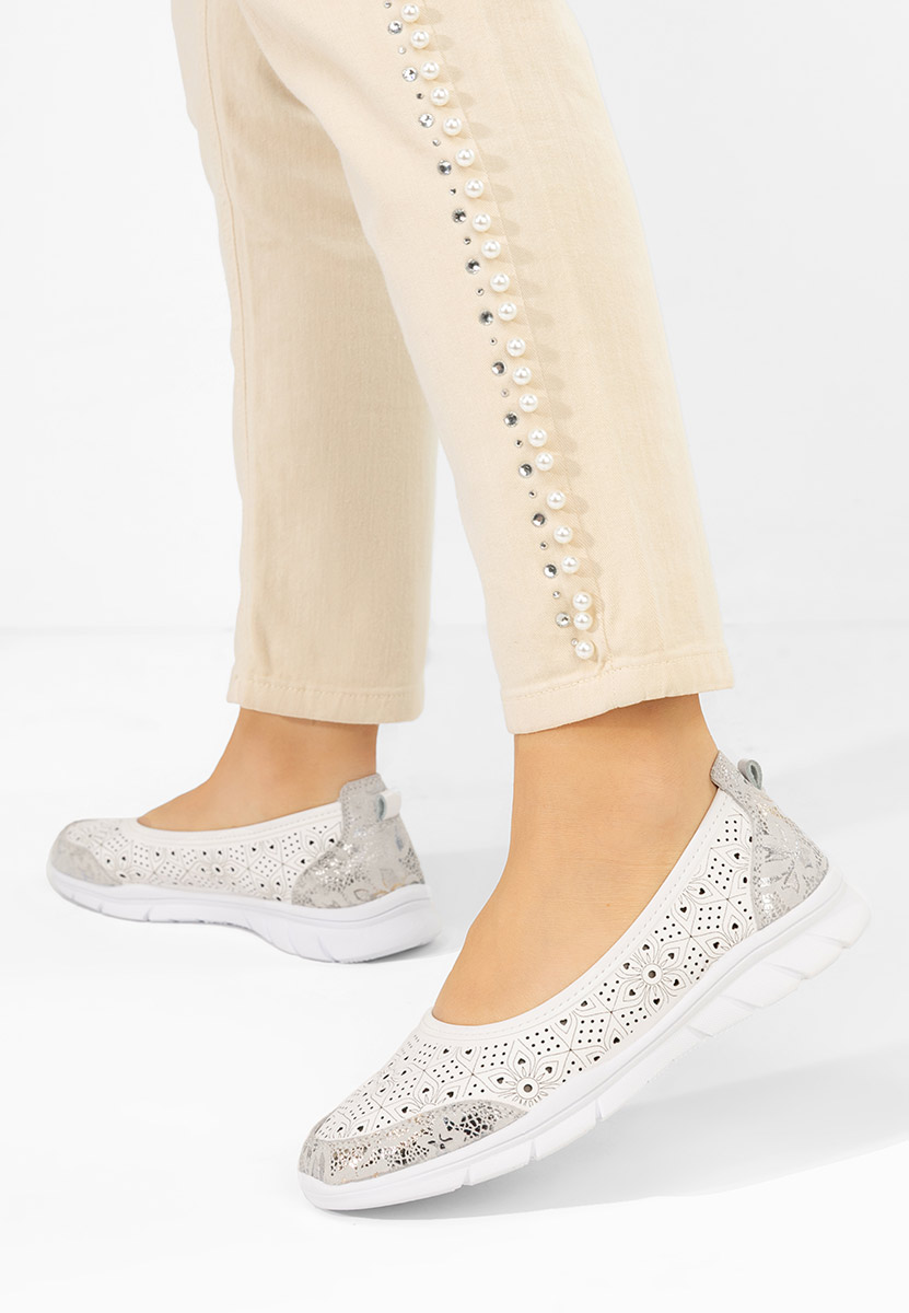 Espadrile dama piele Giustina albe