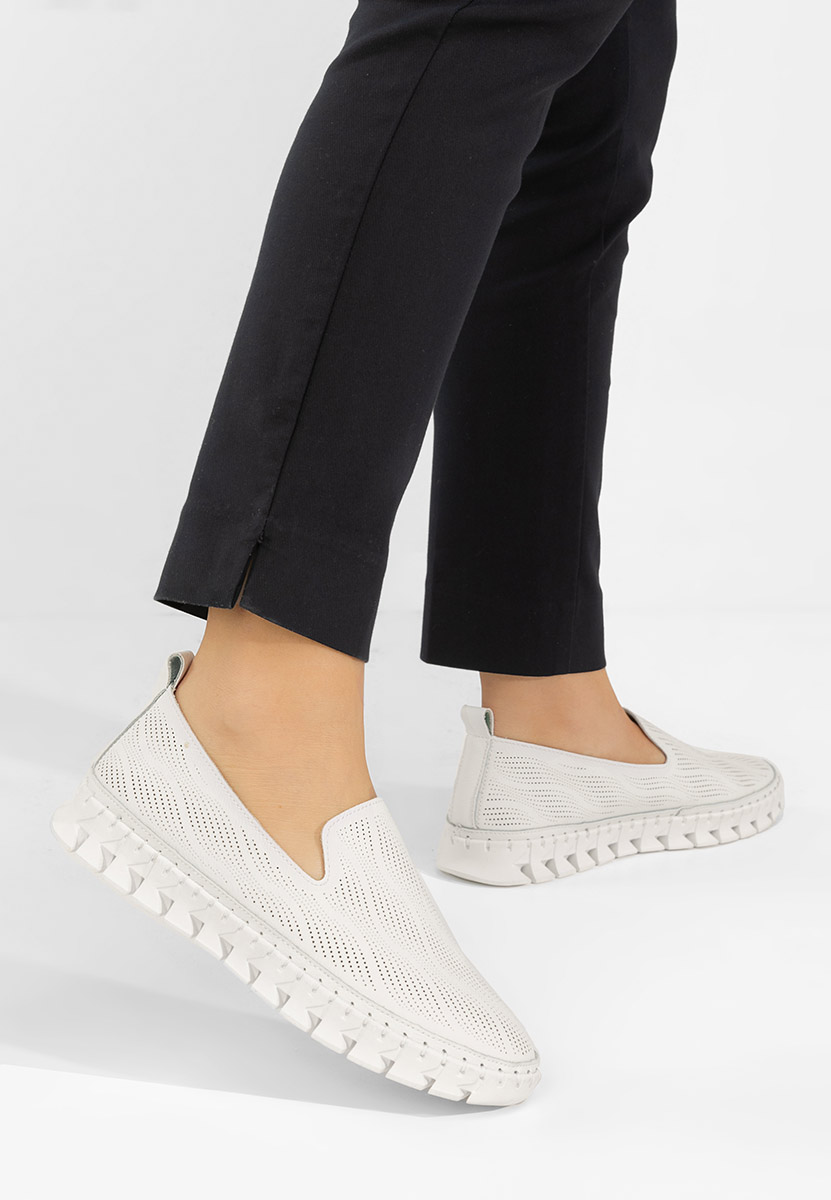 Espadrile dama piele Jolina albe
