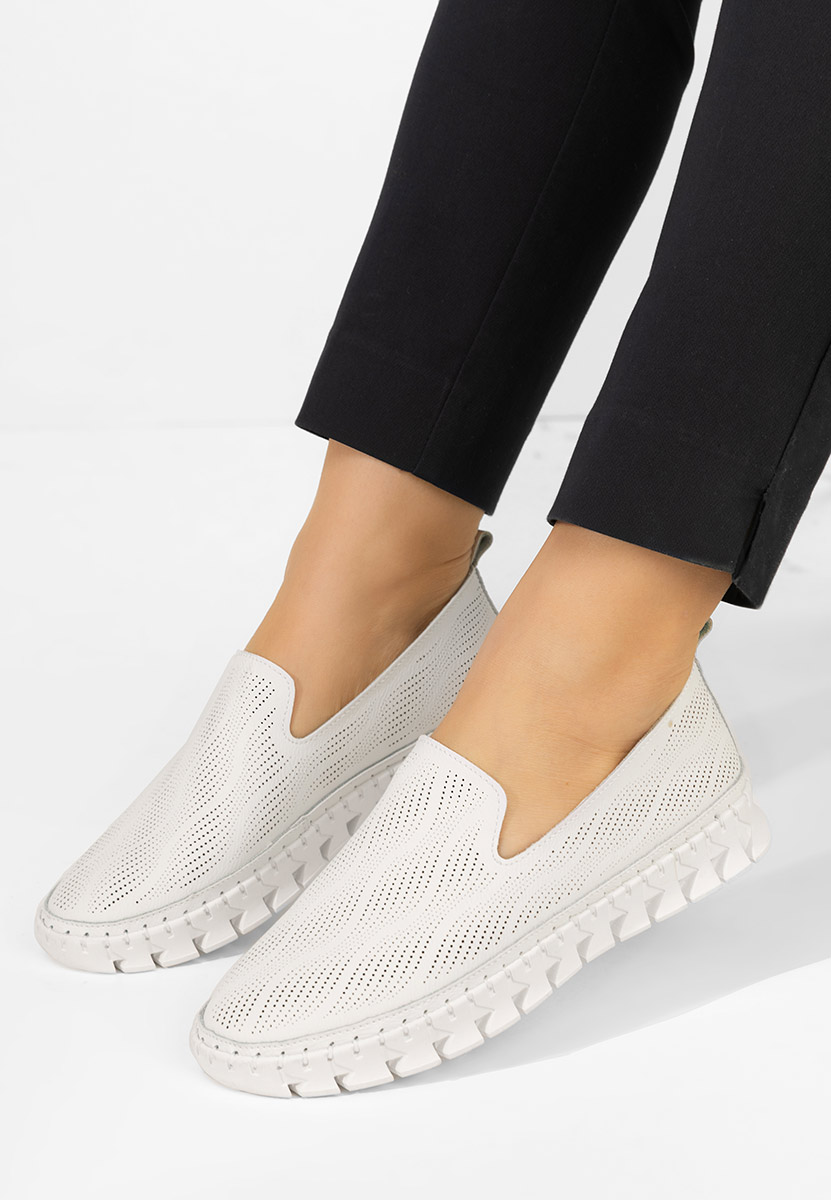 Espadrile dama piele Jolina albe