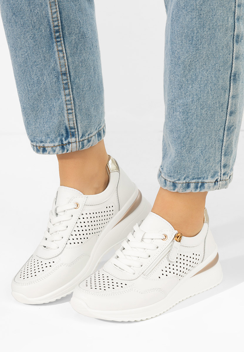 Sneakers dama piele Abrienda albi