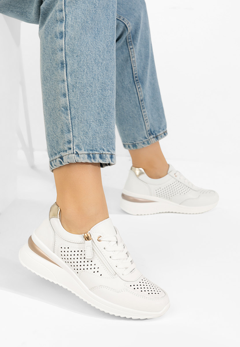 Sneakers dama piele Abrienda albi