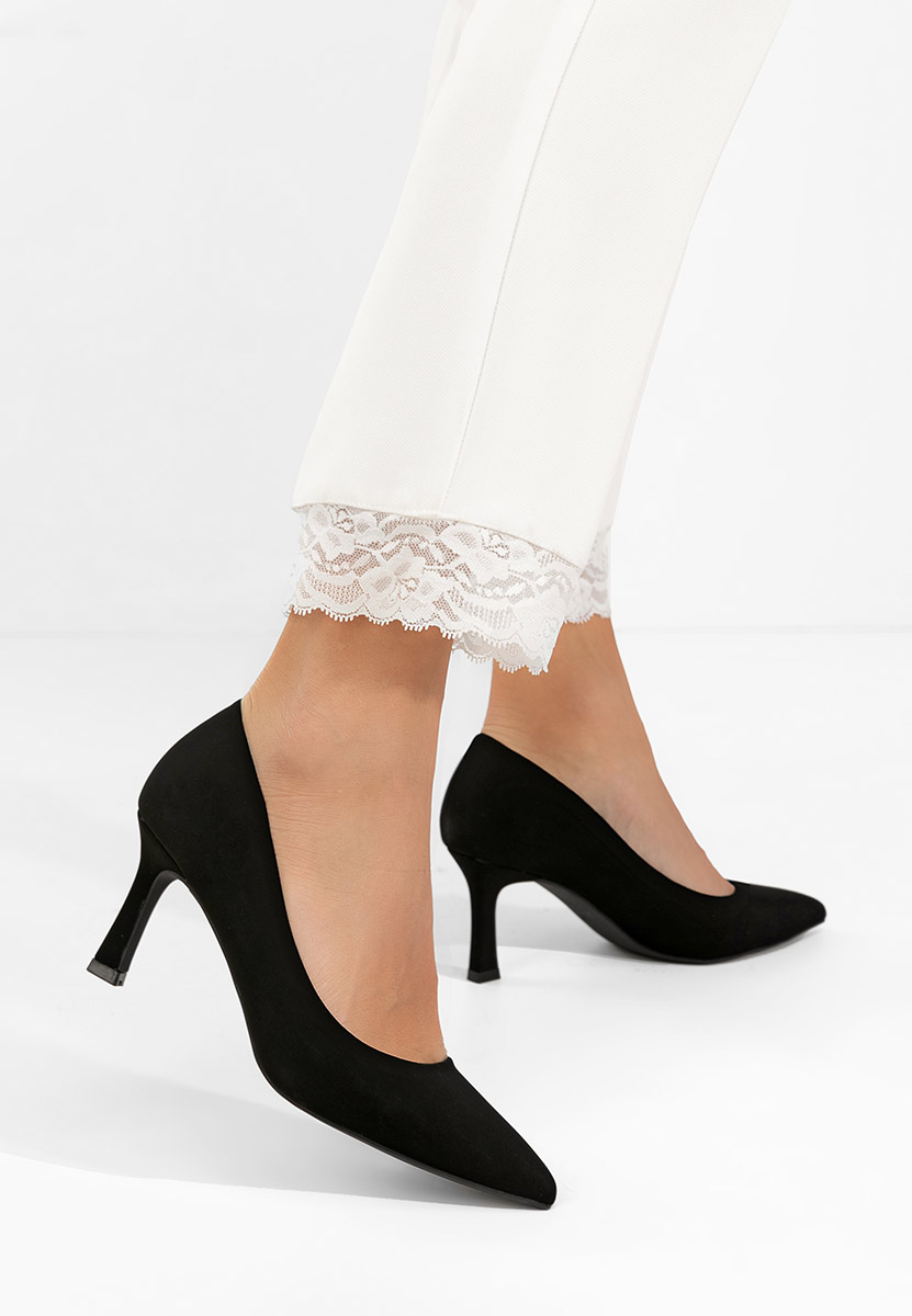 Pantofi cu toc subtire Patricka negri