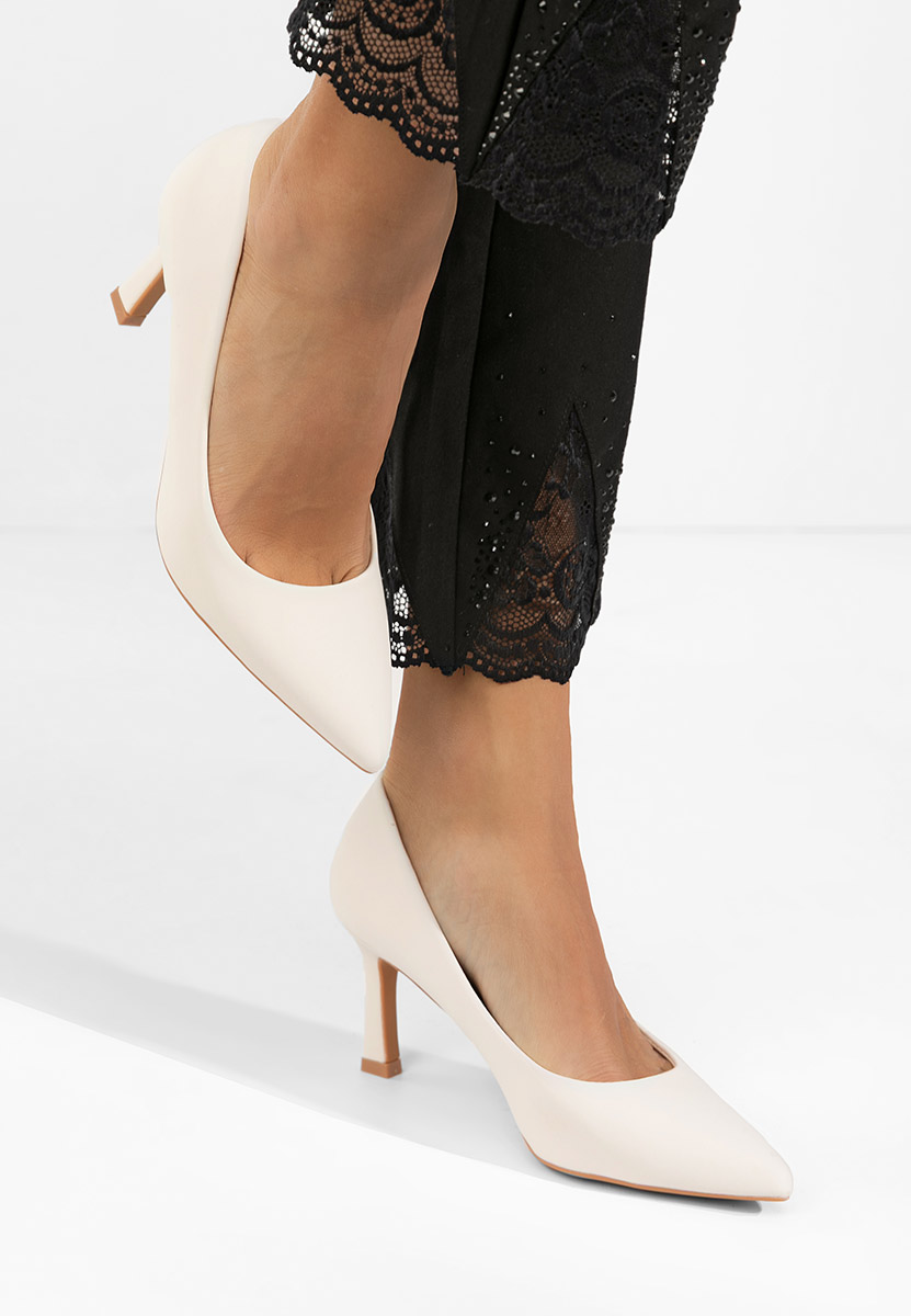 Pantofi cu toc subtire Patricka V2 albi