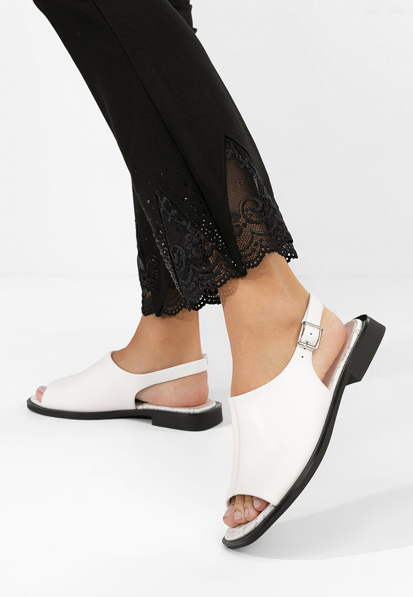 Sandale dama piele Saryna albe