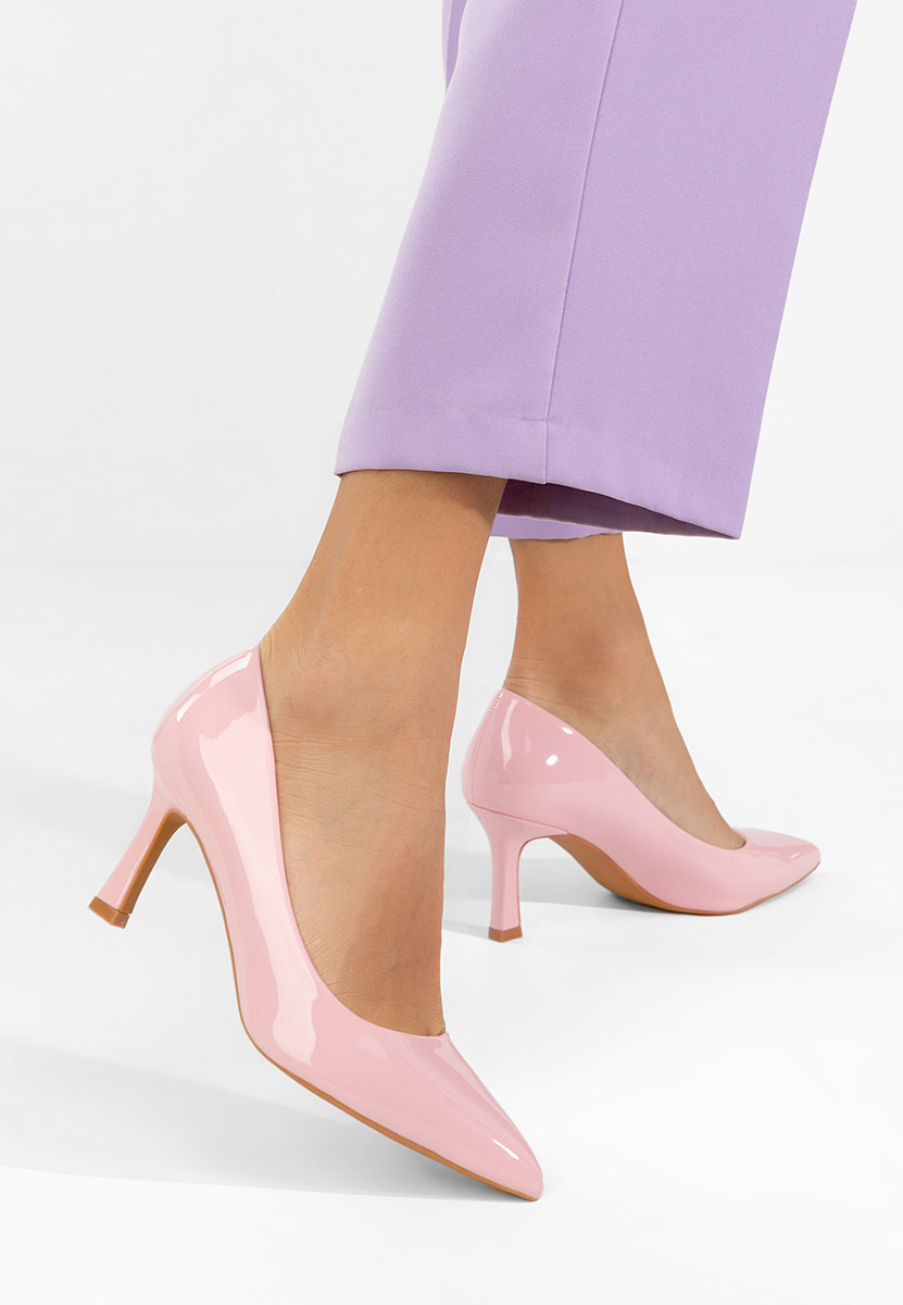 Pantofi cu toc subtire Patricka roz