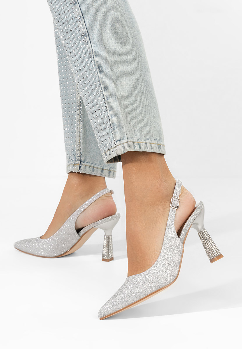 Pantofi dama eleganti Axellia argintii
