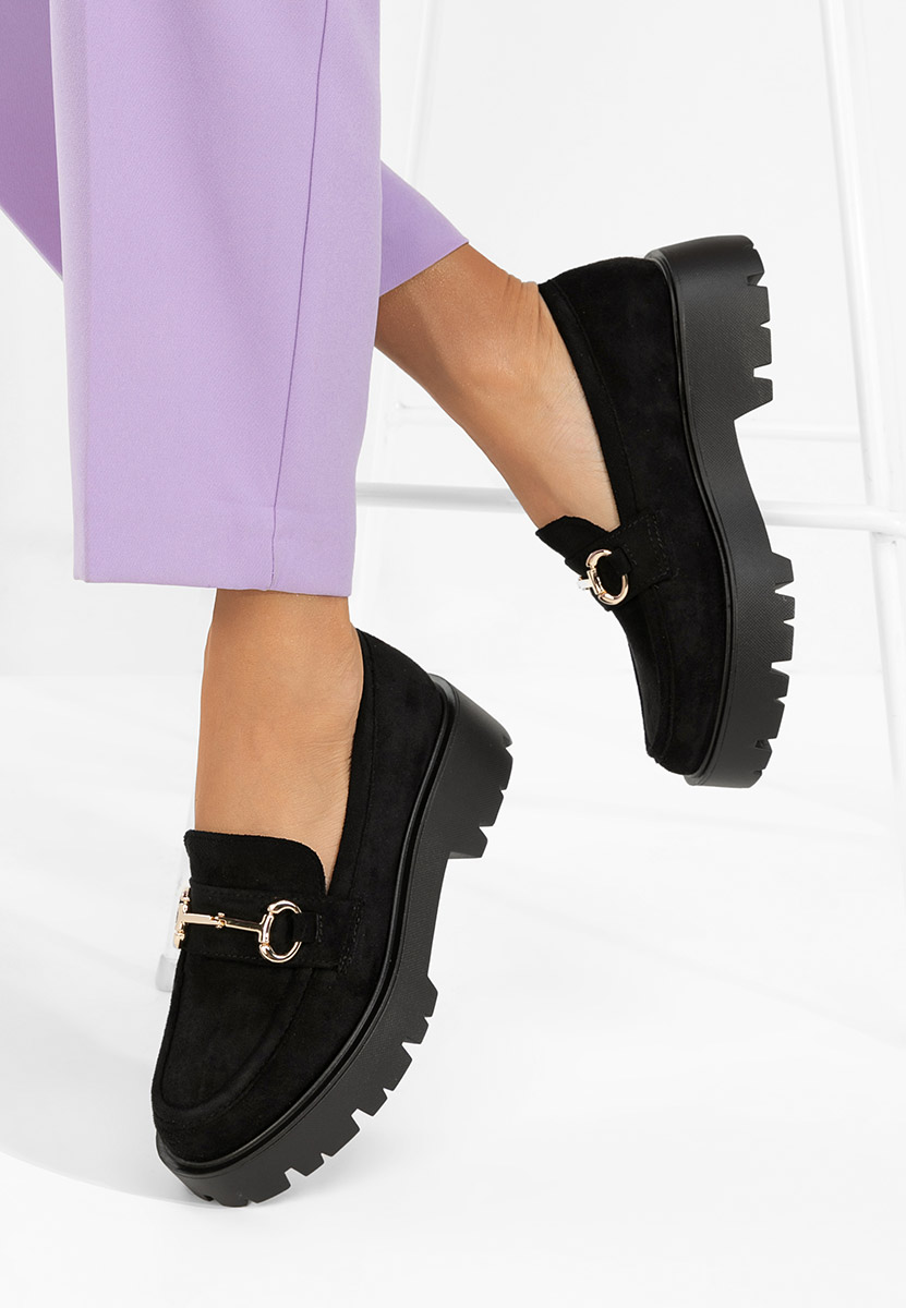 Mocasini cu talpa groasa Belvina negri