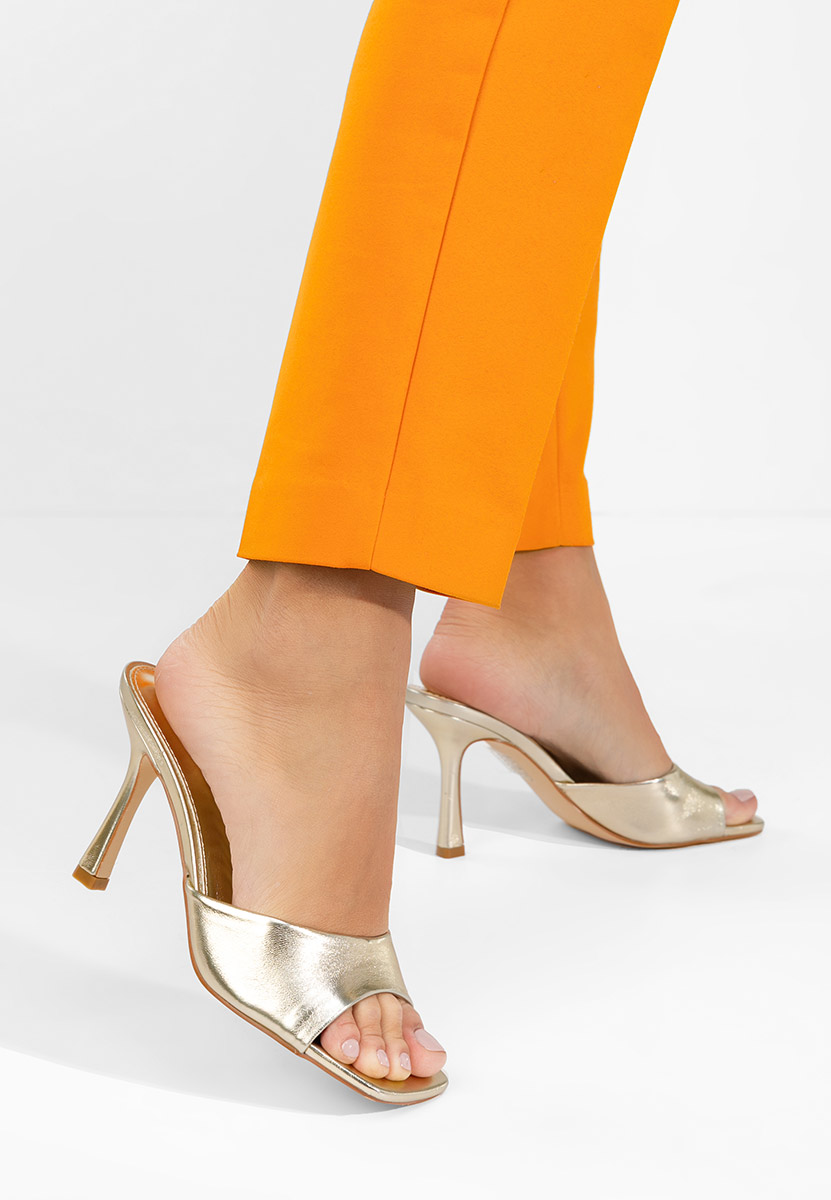 Papuci cu toc Elseia aurii