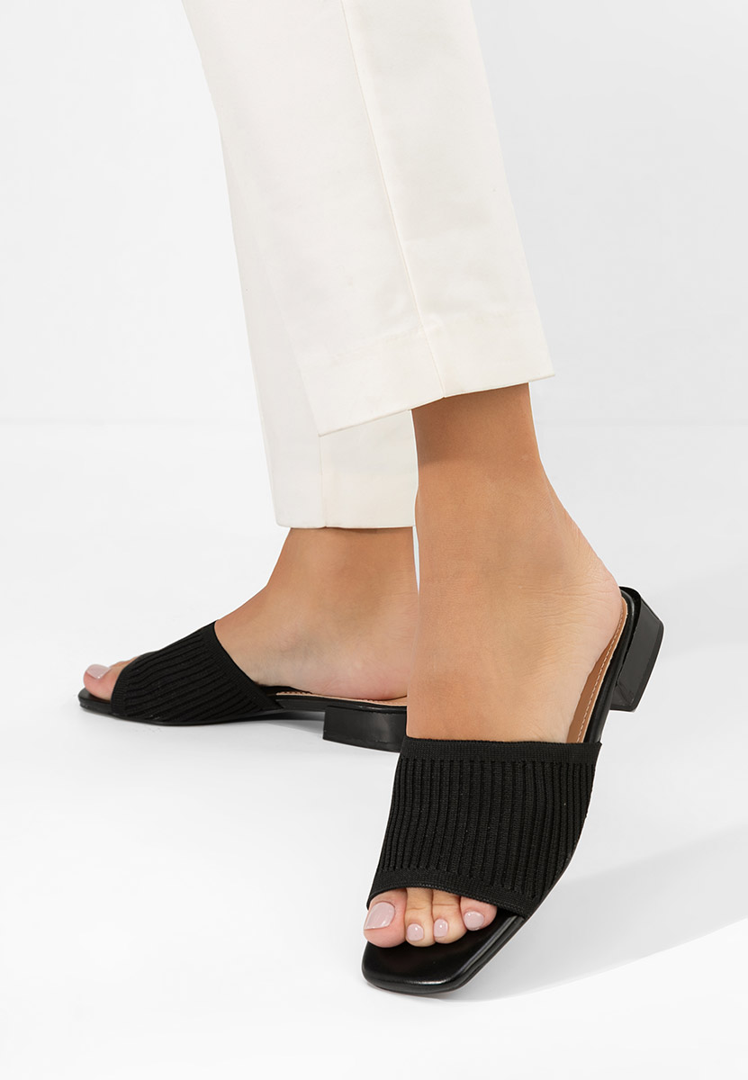 Papuci cu toc mic Alinia negri