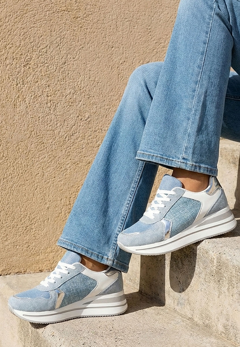 Sneakers cu platformă Sidnei albastri