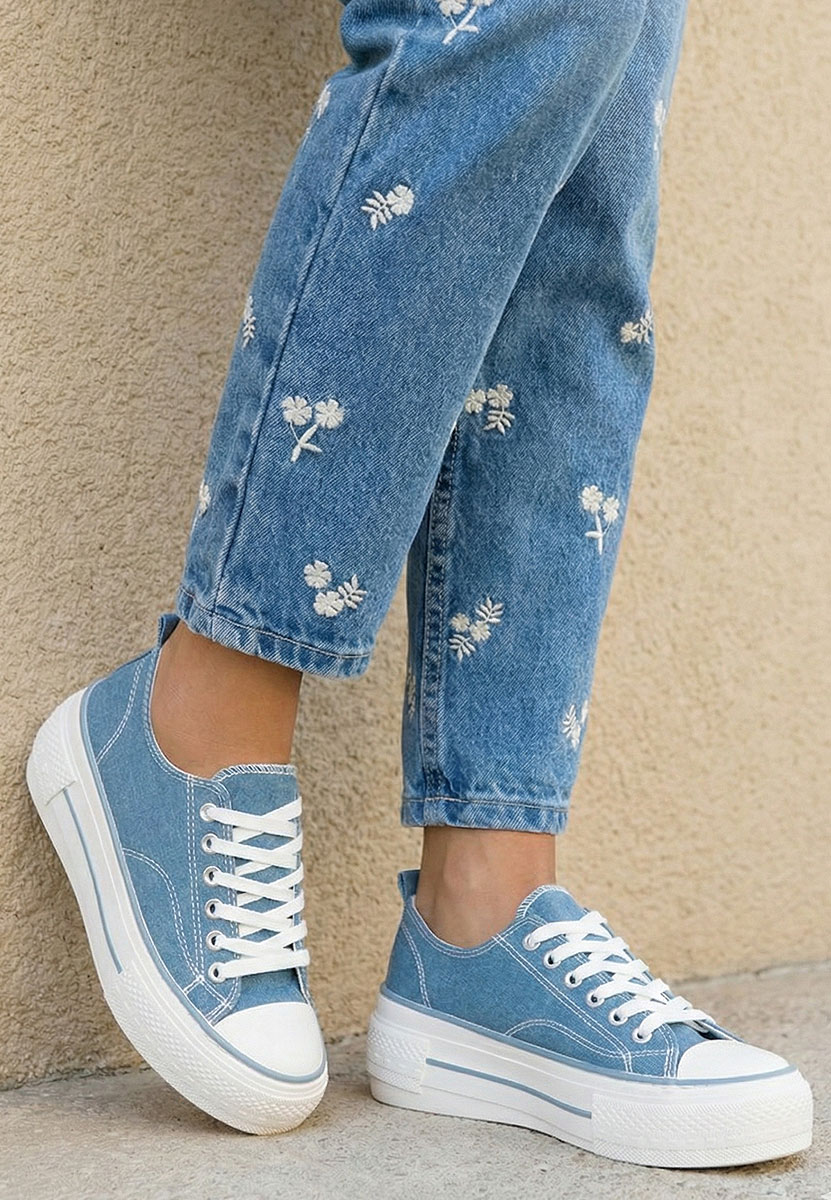 Tenisi cu platformă Antio denim