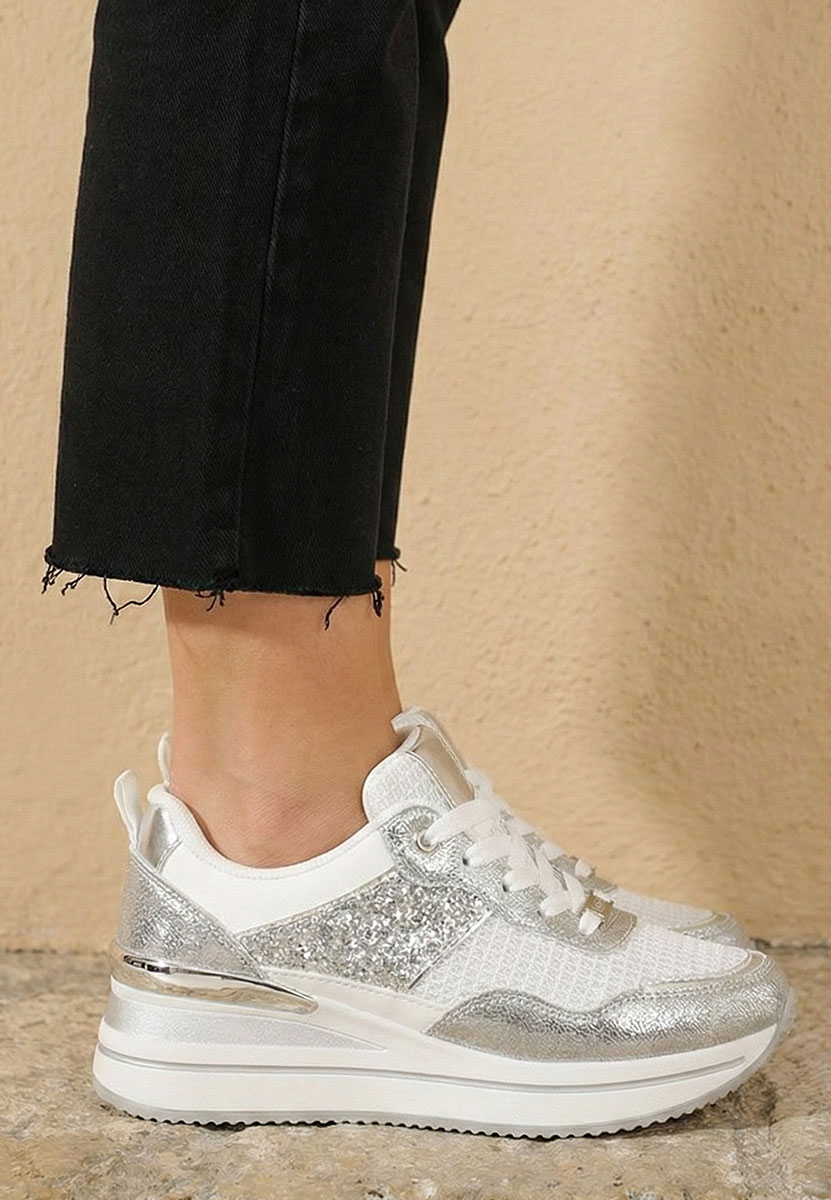 Sneakers cu platformă Hanifa argintii
